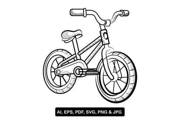 Bicycle Coloring Page for Kids: Graphics & Coloring Pages Amp