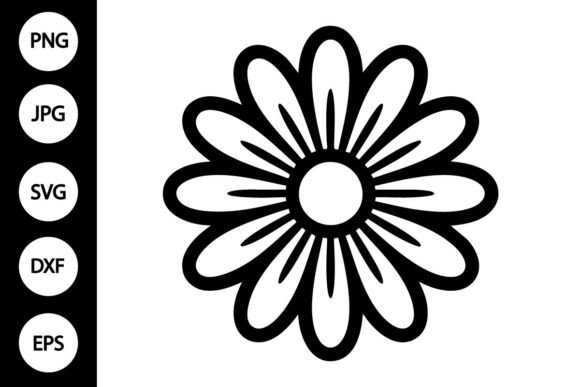 Boho Flower Outline SVG: Graphics for Crafts & Content
