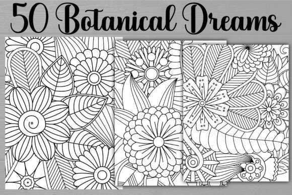 Botanical Dreams Coloring Pages: Graphics & Coloring Pages Amp