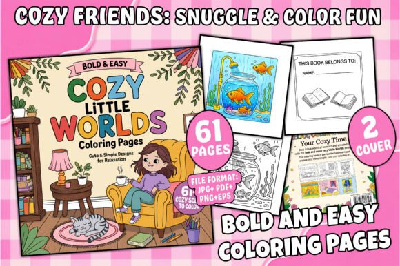 Cozy Little Worlds Coloring Pages