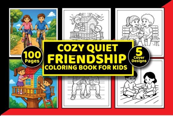 Cozy Quiet Friends Coloring Book Kids: Graphics & Coloring Pages Amp