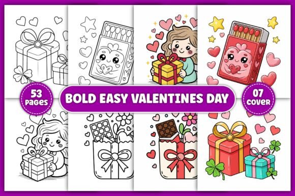 Cute Simple Valentines Day Coloring Page