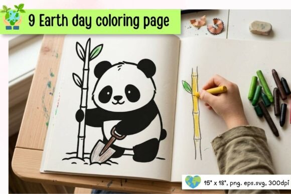 Earth Day Coloring Pages Bundle for Kids: Graphics & Coloring Pages Amp