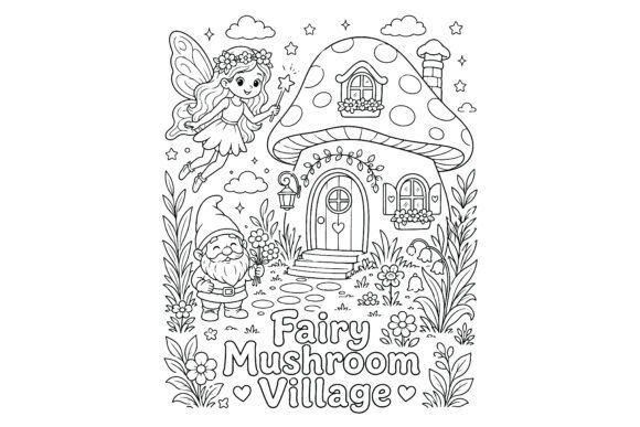 Fairy Mushroom House Coloring Page