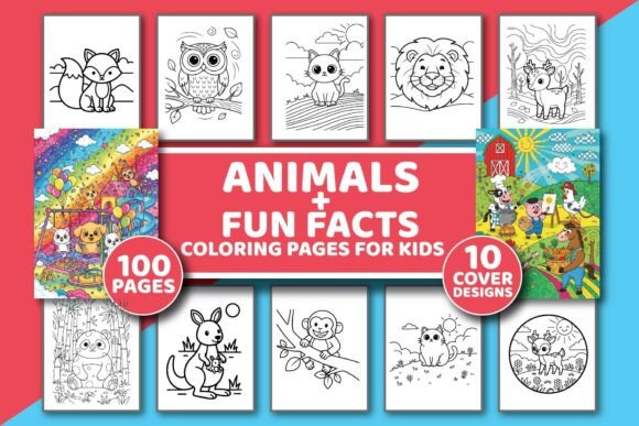 Fun Animals Coloring Book Facts Kids Graphics
