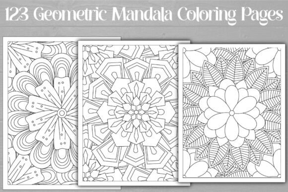 Geometric Mandala Coloring Pages: Graphics & Coloring Pages Amp