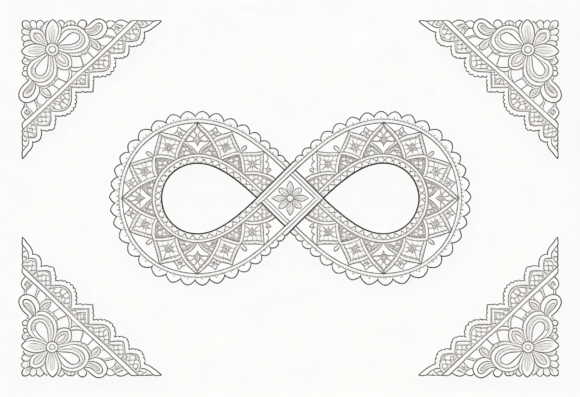 Infinity Mandala Coloring Page with Graphics for Crafts