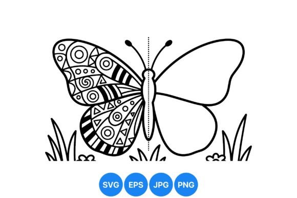 Intricate Butterfly Coloring Design