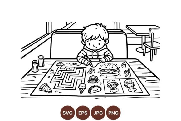 Kids Fun Activity Placemat SVG: Graphics & Illustrations