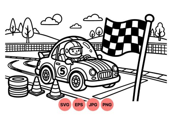 Kids Race Car Coloring Page