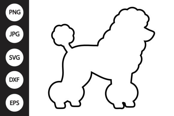 Poodle Dog Outline SVG & Coloring Page for Crafts and Graphics