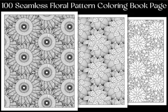 Seamless Floral Pattern Coloring Book: Graphics & Coloring Pages Amp