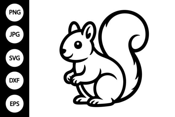 Squirrel Outline SVG, Coloring Page