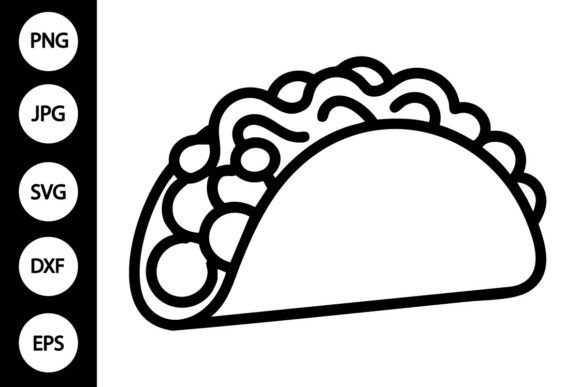 Taco Outline SVG: Graphics for Crafts & Content